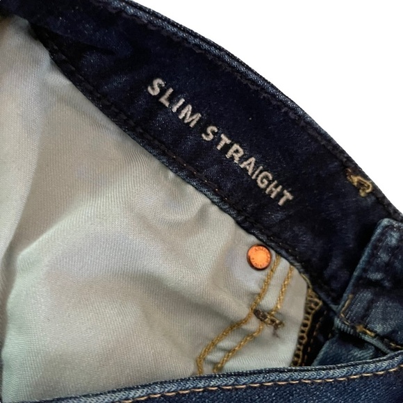 American Eagle Dark Wash Slim Straight Flex + Denim Jeans size 28 - Picture 4 of 9